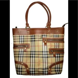 Authentic NWOT Burberry Nova Check Large Handbag